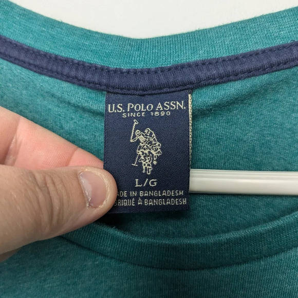 2/25$ U.S POLO ASSN Men long Sleeve shirt emeraude color Stretch size large - Picture 2 of 9